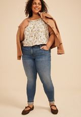 Plus Size m jeans by maurices&trade; Cool Comfort Mid Rise Double Button Cuff Hem Jegging, C3337, small