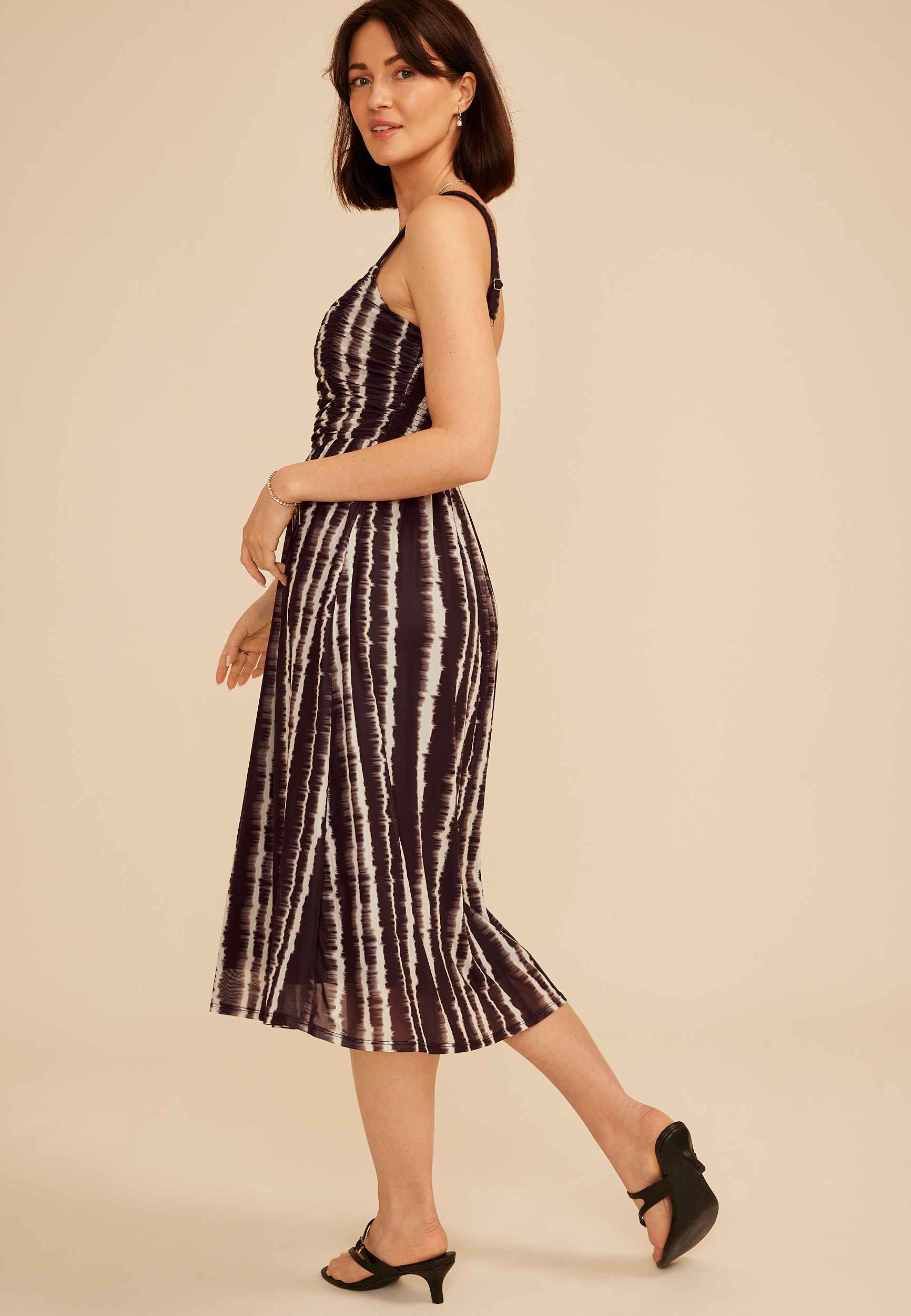 ganni future mesh dress Ganni Blue Printed Mesh O-neck Ruched Long Dress