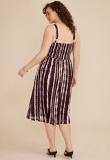 Plus Size Bare Ruched Sweetheart Printed Mesh Midi Dress, C1756, small