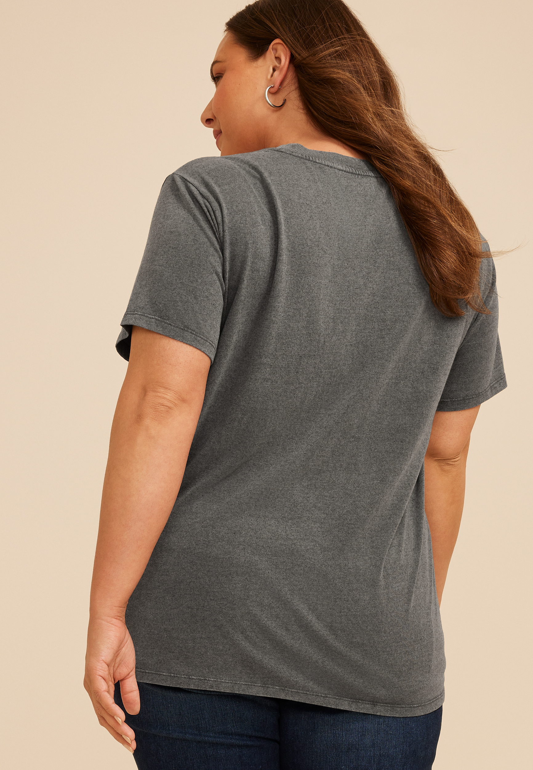 Plus Size Free Spirit Sunflower Oversized Fit Graphic Tee, C106, large