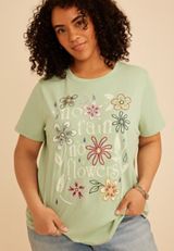 Plus Size No Rain No Flowers Classic Fit Graphic Tee, C6446, small