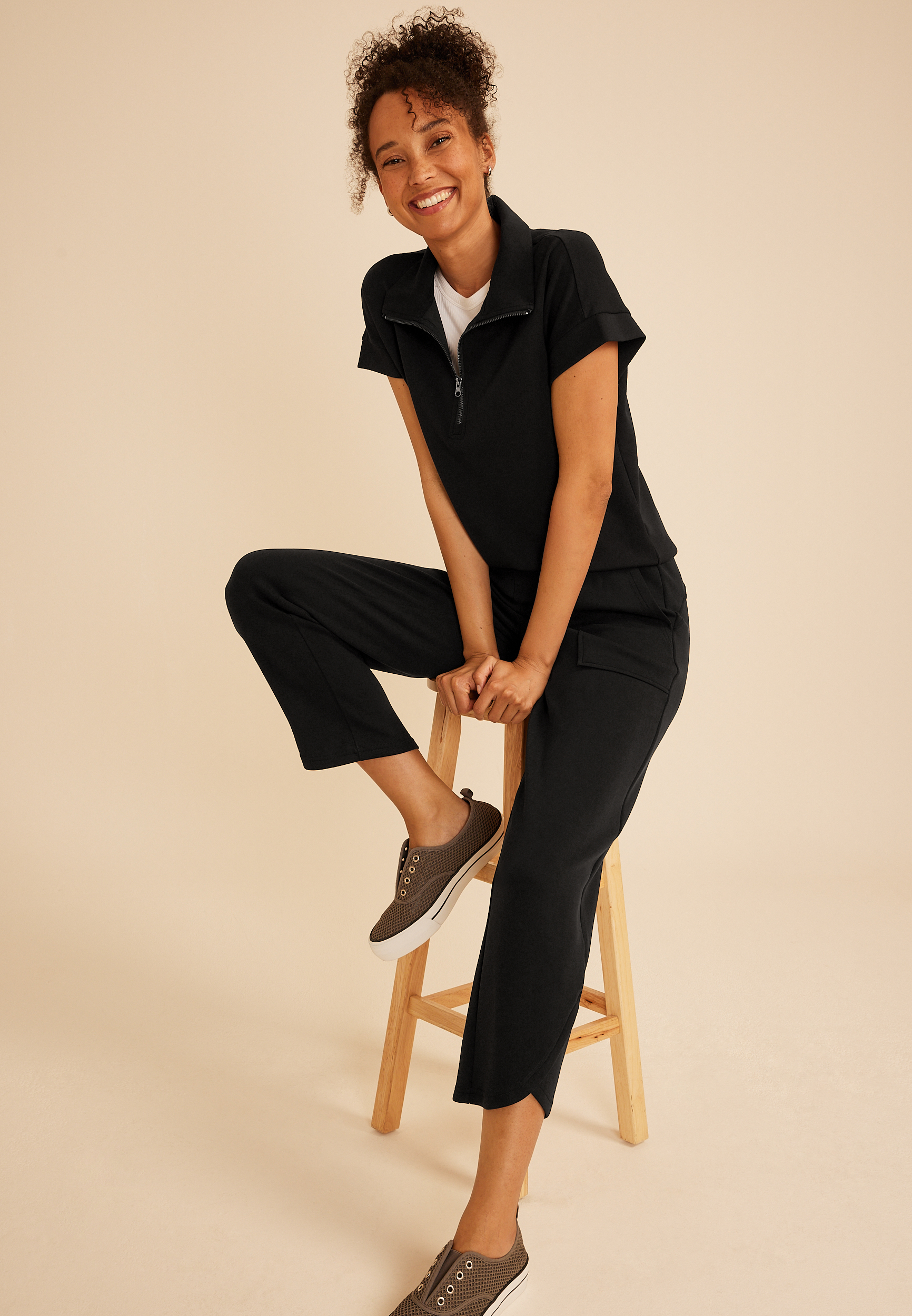 Cloud Scuba Knit High Rise Tulip Hem Pant, C106, large