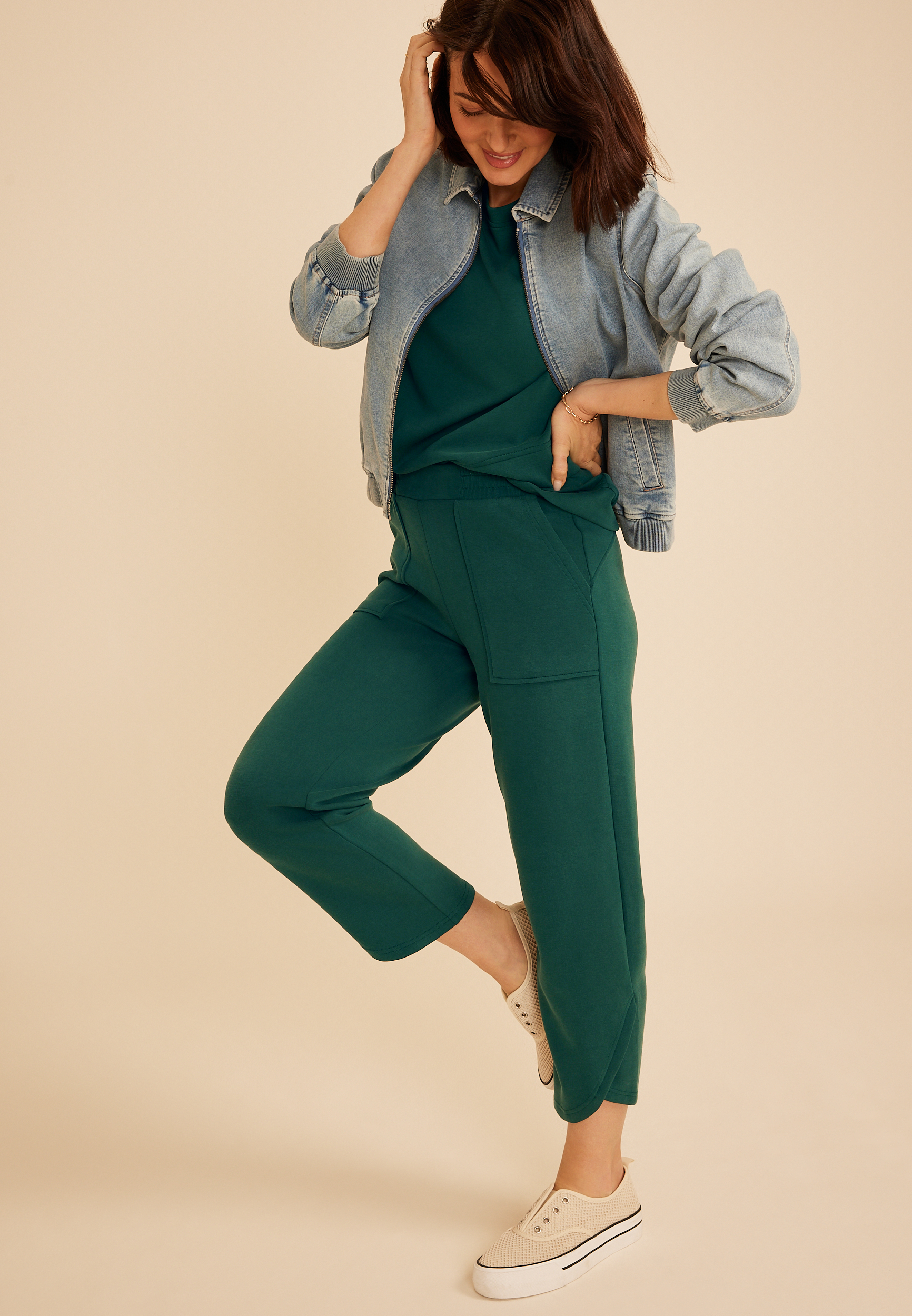 Cloud Scuba Knit High Rise Tulip Hem Pant