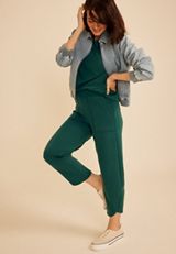 Cloud Scuba Knit High Rise Tulip Hem Pant, C2735, small