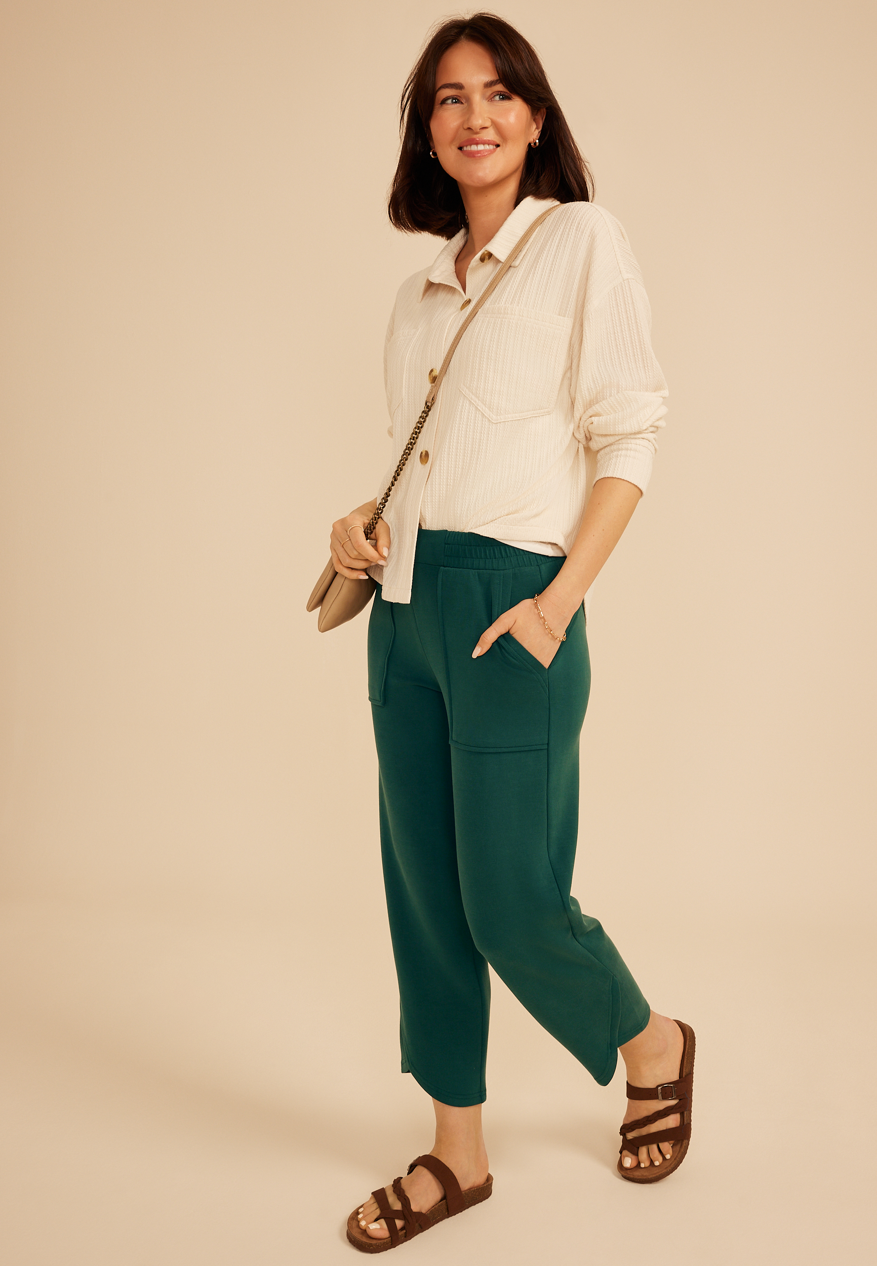 Cloud Scuba Knit High Rise Tulip Hem Pant, C2735, large