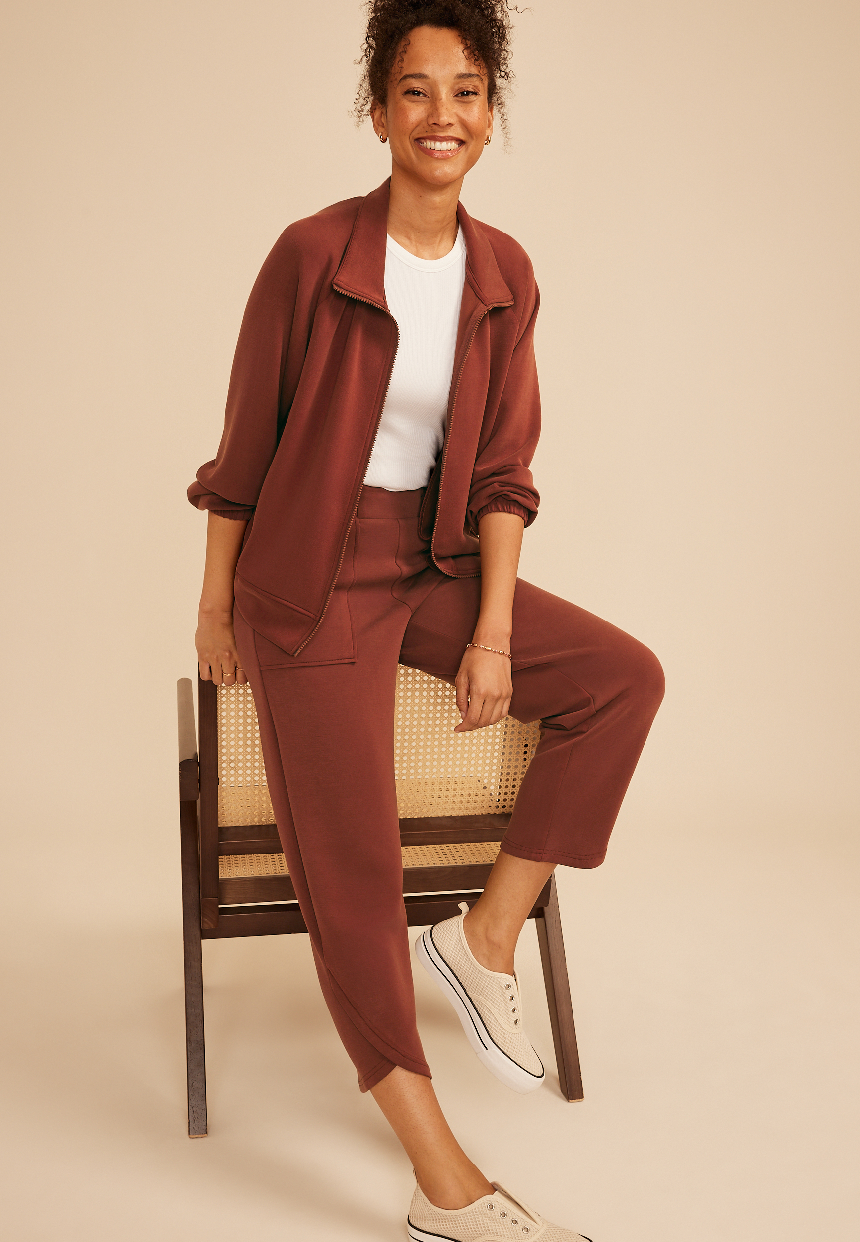 Cloud Scuba Knit High Rise Tulip Hem Pant