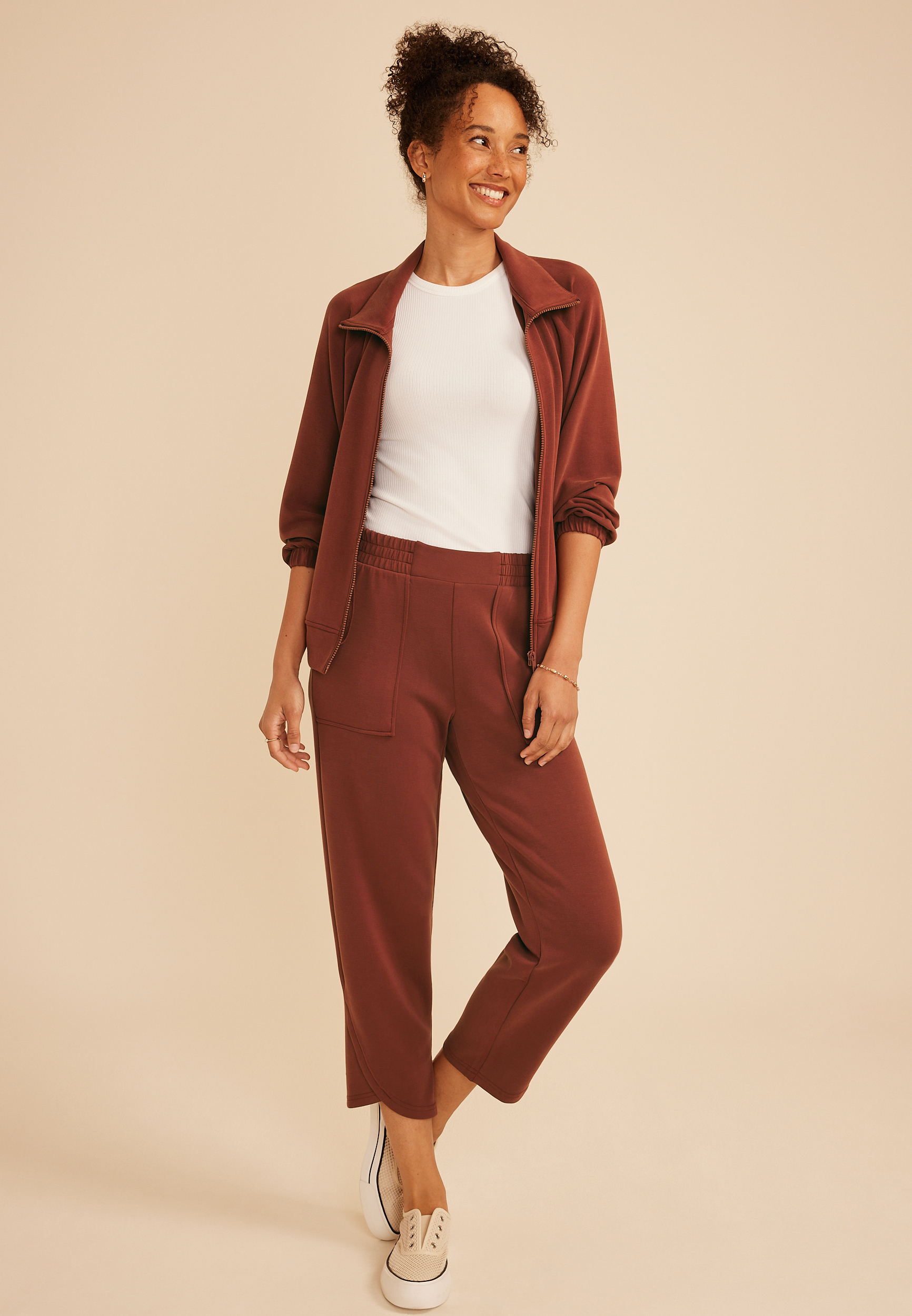 Cloud Scuba Knit High Rise Tulip Hem Pant, C3917, large
