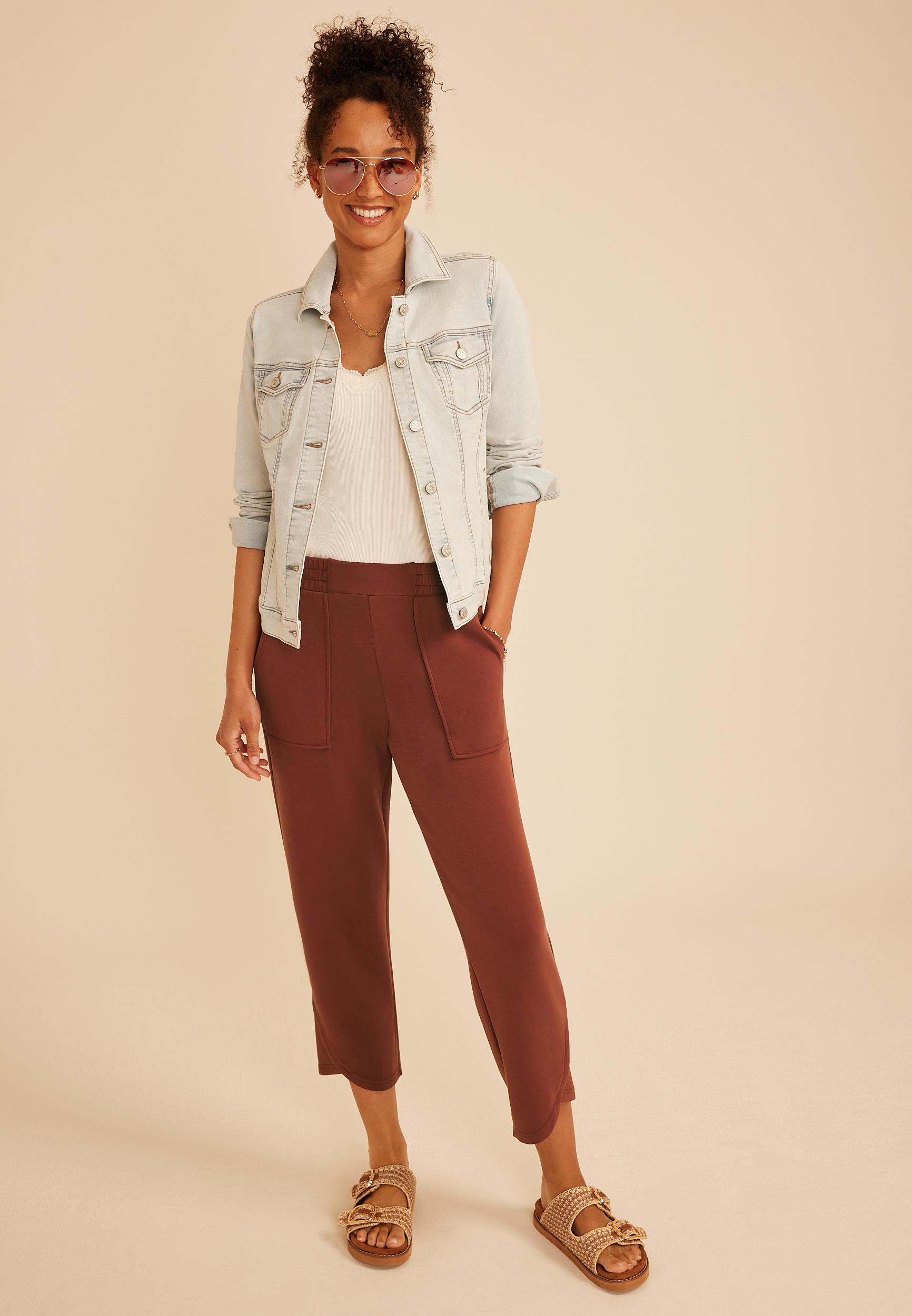 Cloud Scuba Knit High Rise Tulip Hem Pant, C3917, large