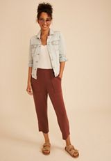 Cloud Scuba Knit High Rise Tulip Hem Pant, C3917, small