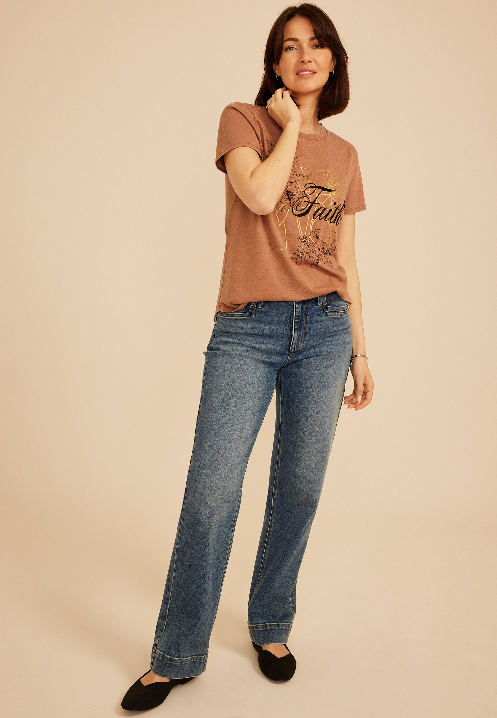 Faith Floral Classic Fit Graphic Tee