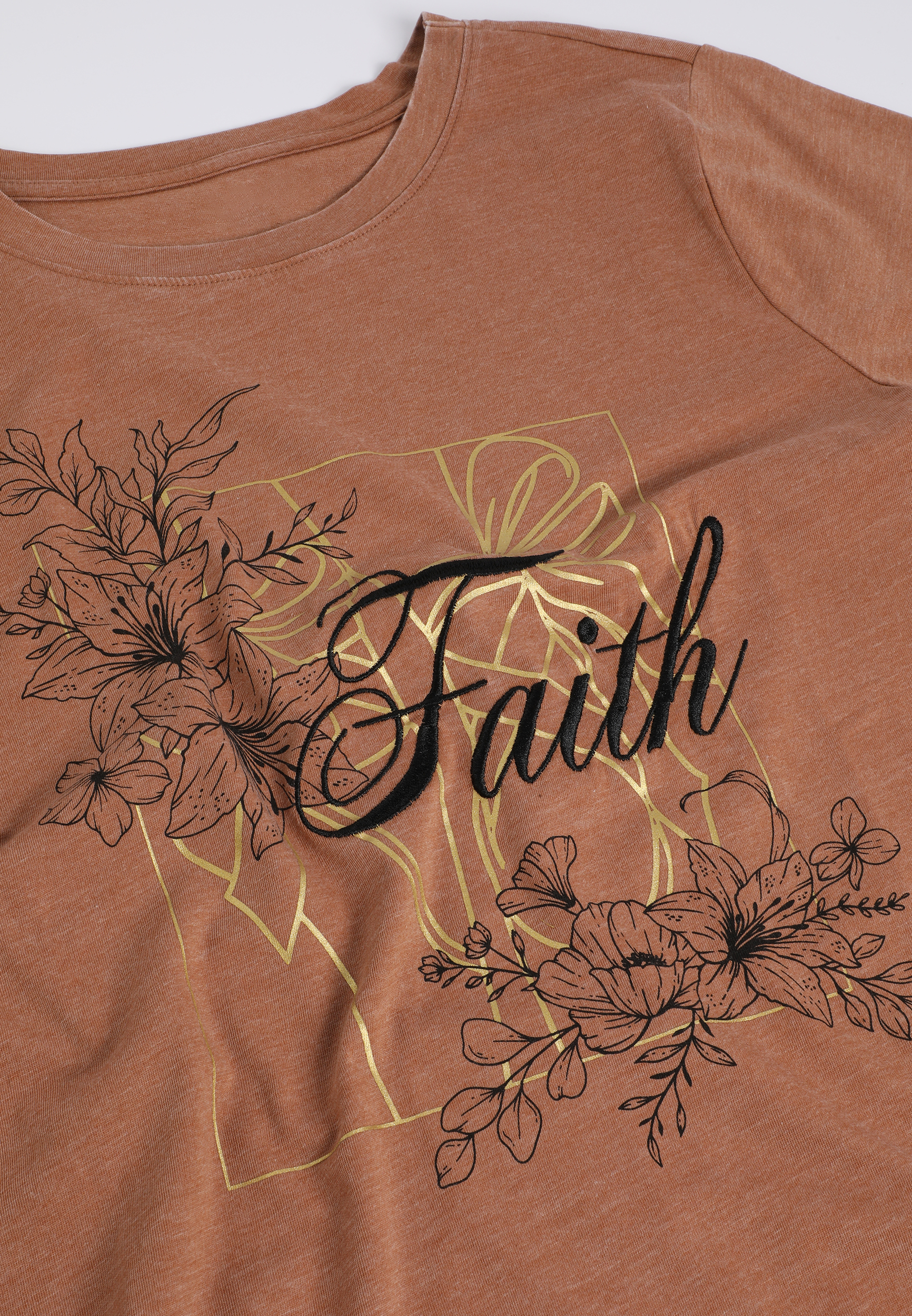 Faith Floral Classic Fit Graphic Tee, C2401, large