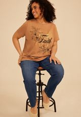 Plus Size Faith Floral Classic Fit Graphic Tee, C2401, small