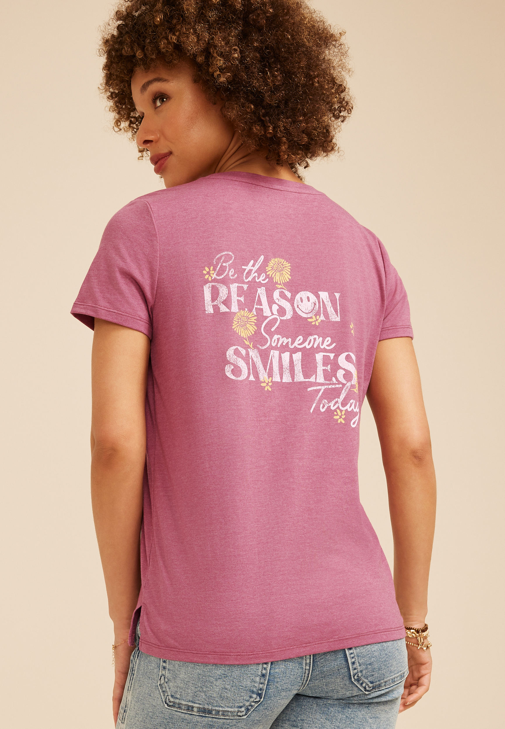 Be The Reason Someone Smiles Today Classic Fit Graphic Tee, C4867, large