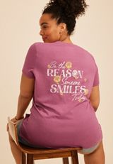 Plus Size Be The Reason Someone Smiles Today Classic Fit Graphic Tee, C4867, small