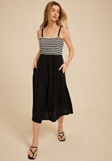 Bare Mixed Media Midi Dress, C1756, small