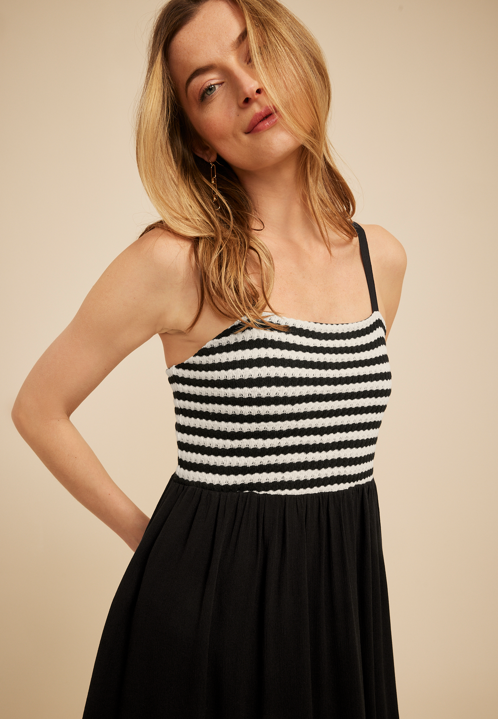 Bare Mixed Media Midi Dress, C1756, large