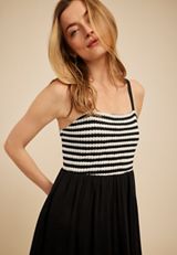 Bare Mixed Media Midi Dress, C1756, small