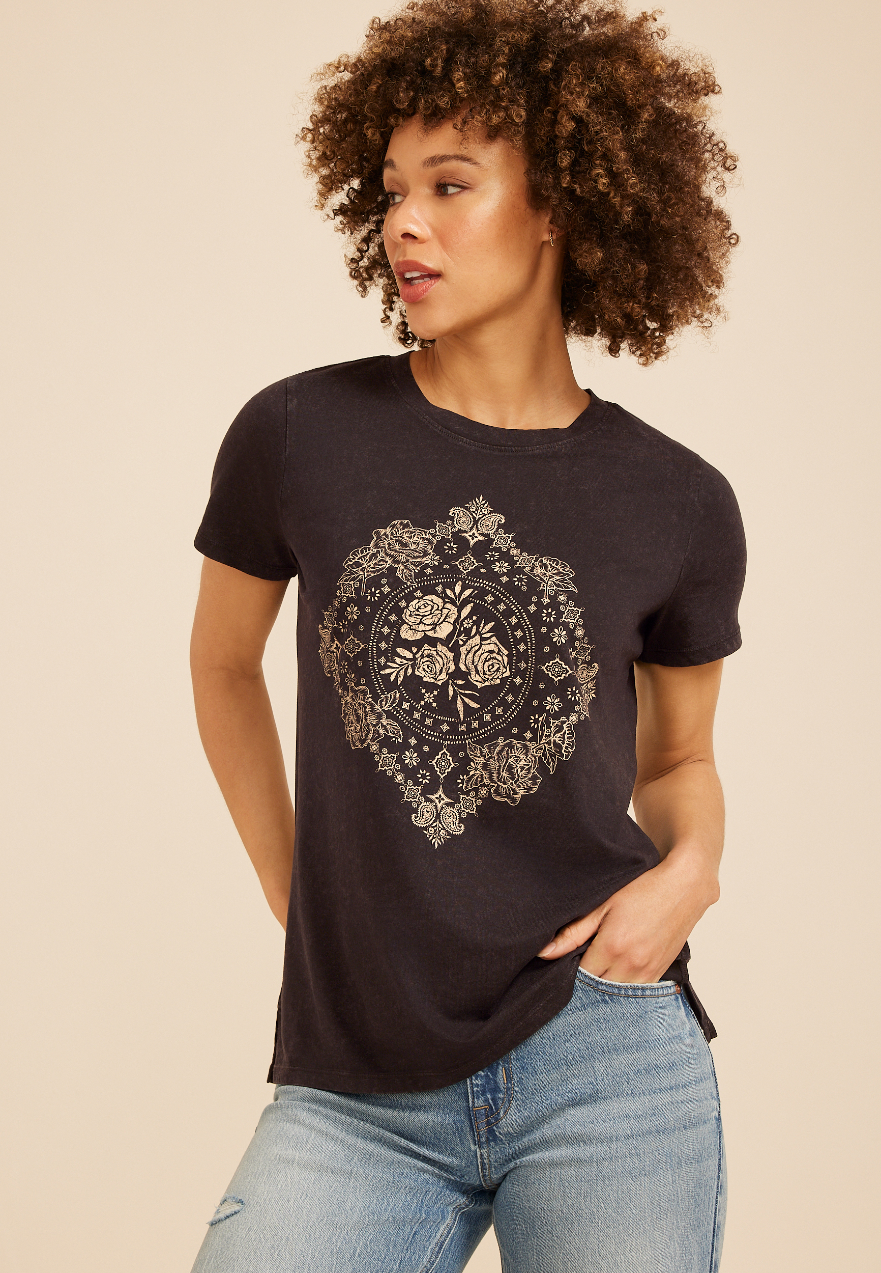 Floral Medallion Classic Fit Graphic Tee