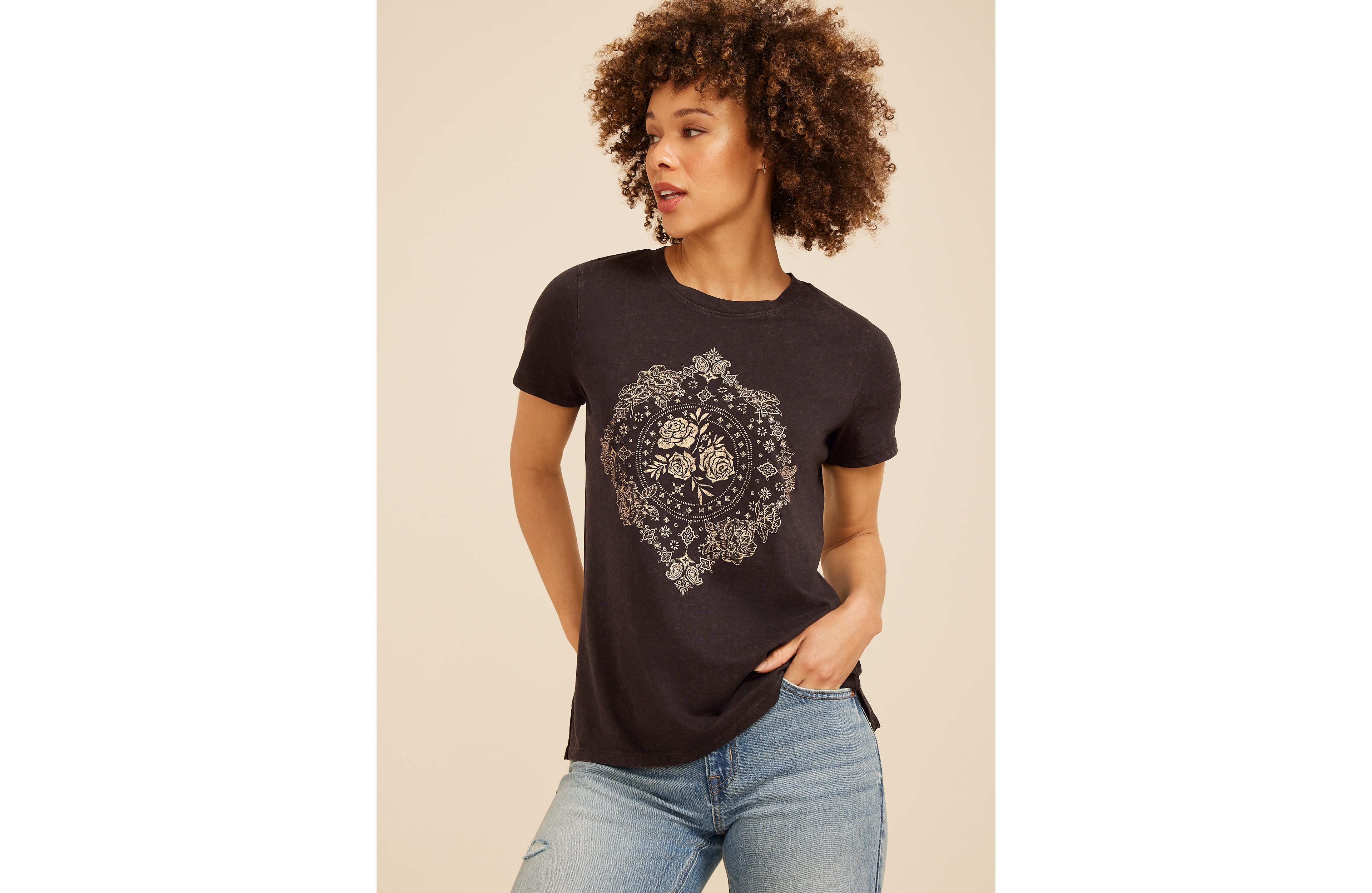 Floral Medallion Classic Fit Graphic Tee