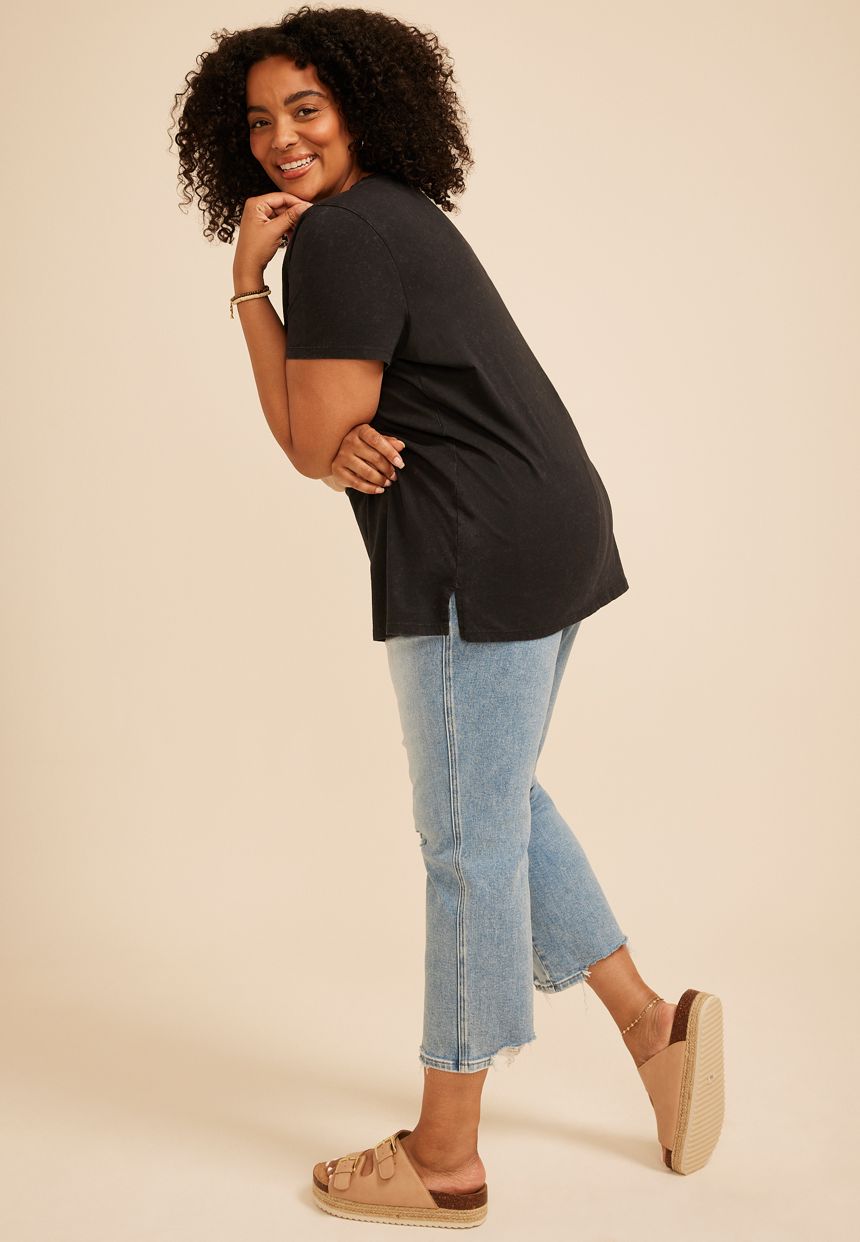 Plus Size Floral Medallion Classic Fit Graphic Tee, C106, large