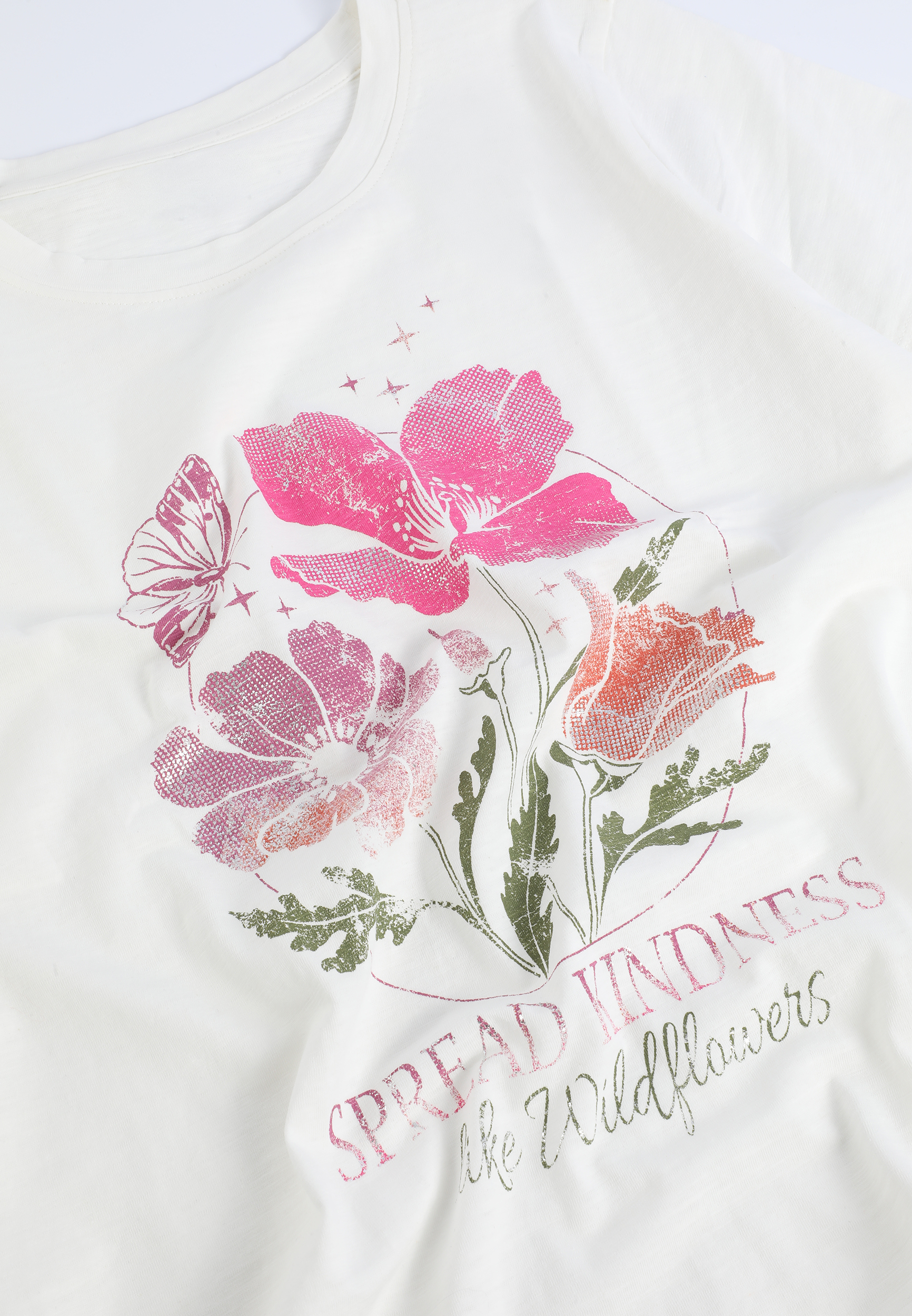 Spread Kindness Wildflower Metallic Classic Fit Graphic Tee, C9298, large