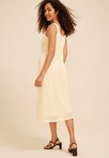 Bare Open Stitch Knit Midi Dress, GARDENIA, small