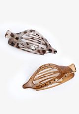 Curved Oval Claw Hair Clip Set, NEUTRAL COMBO, small