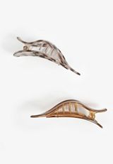 Curved Oval Claw Hair Clip Set, NEUTRAL COMBO, small