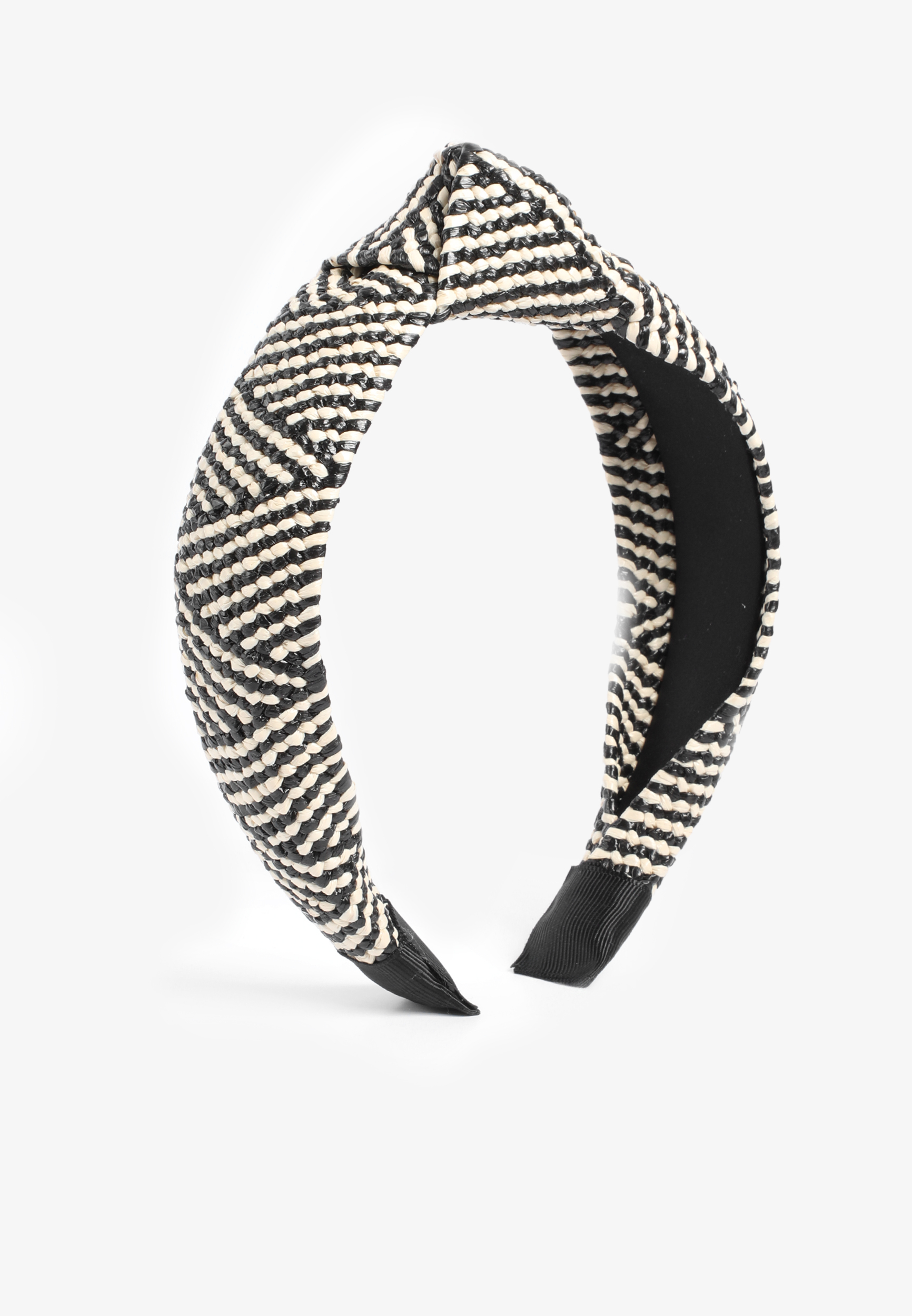 Geometric Raffia Woven Knotted Headband