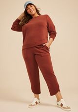 Plus Size Cloud Scuba Knit High Rise Tulip Hem Pant, C3917, small