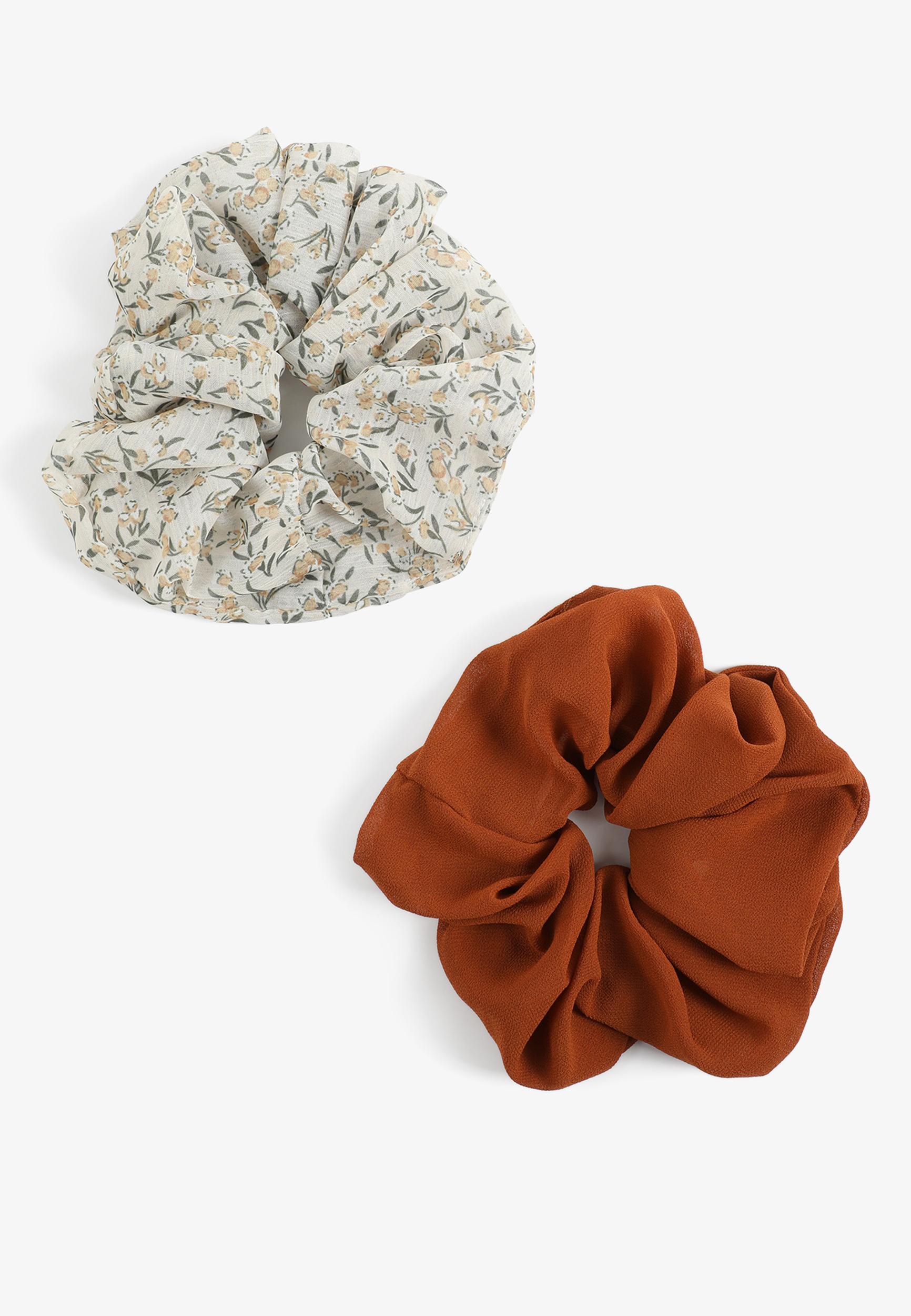 2 Pack Chiffon Scrunchie Set