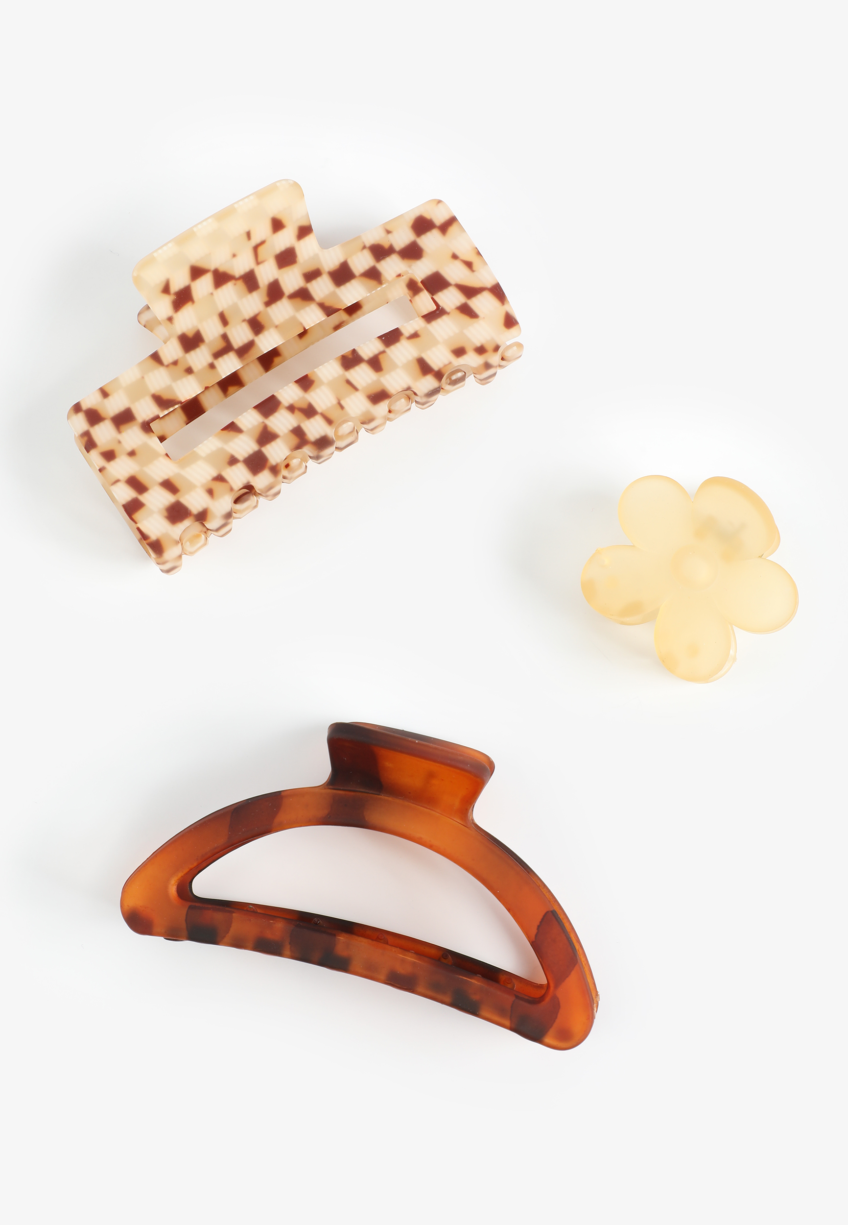 Assorted Neutral Claw Hair Clip Set
