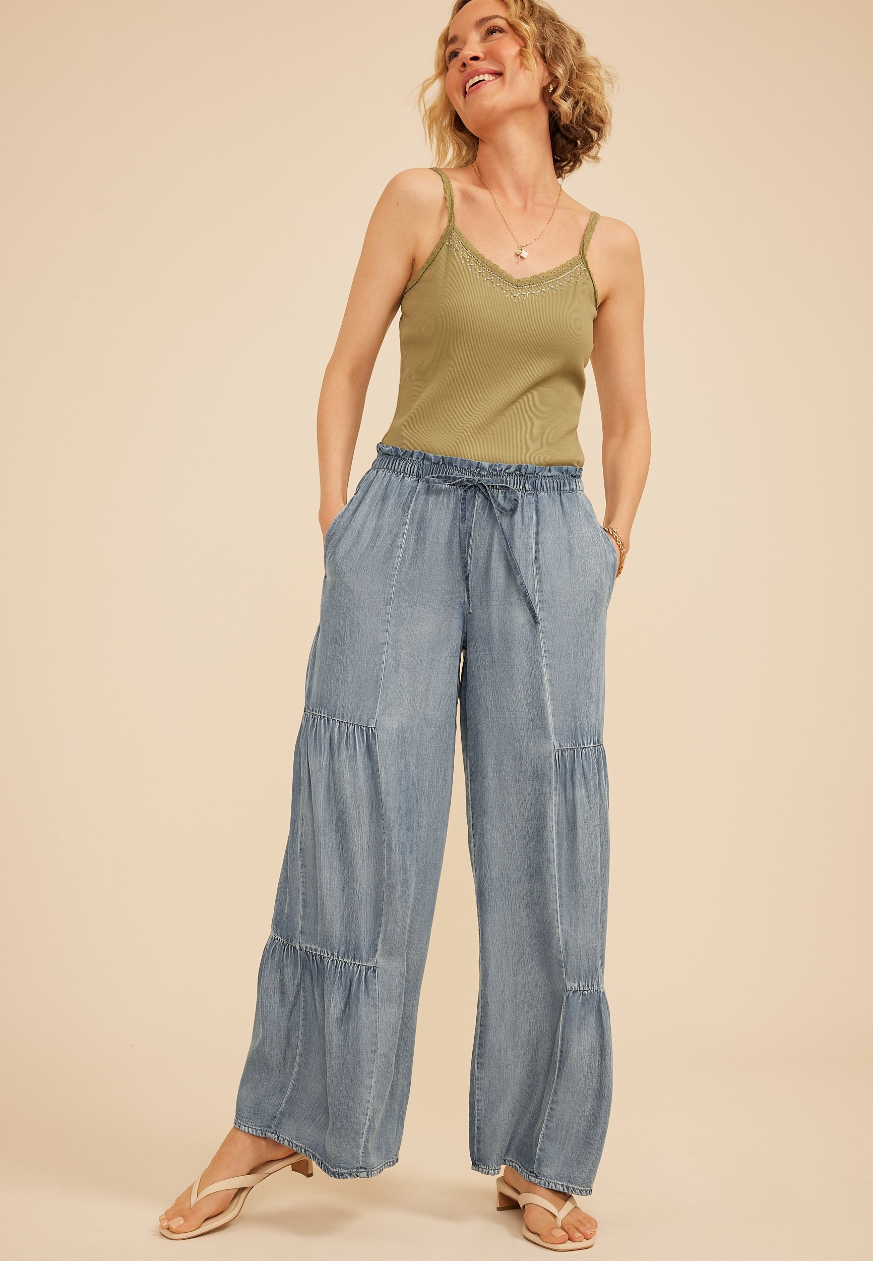 Tencel Palazzo High Rise Pant