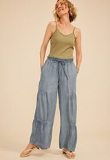 Tencel Palazzo High Rise Pant, C740, small