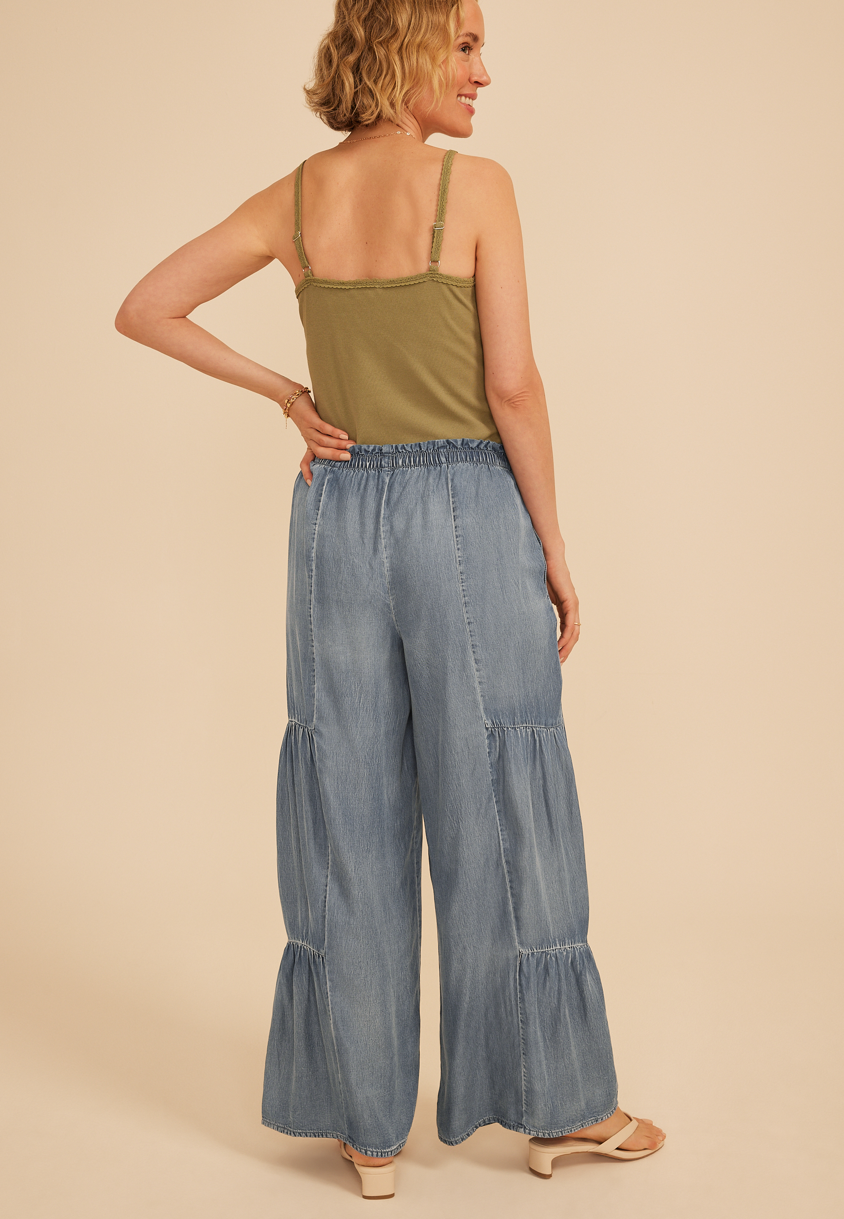 Tencel Palazzo High Rise Pant, C740, large