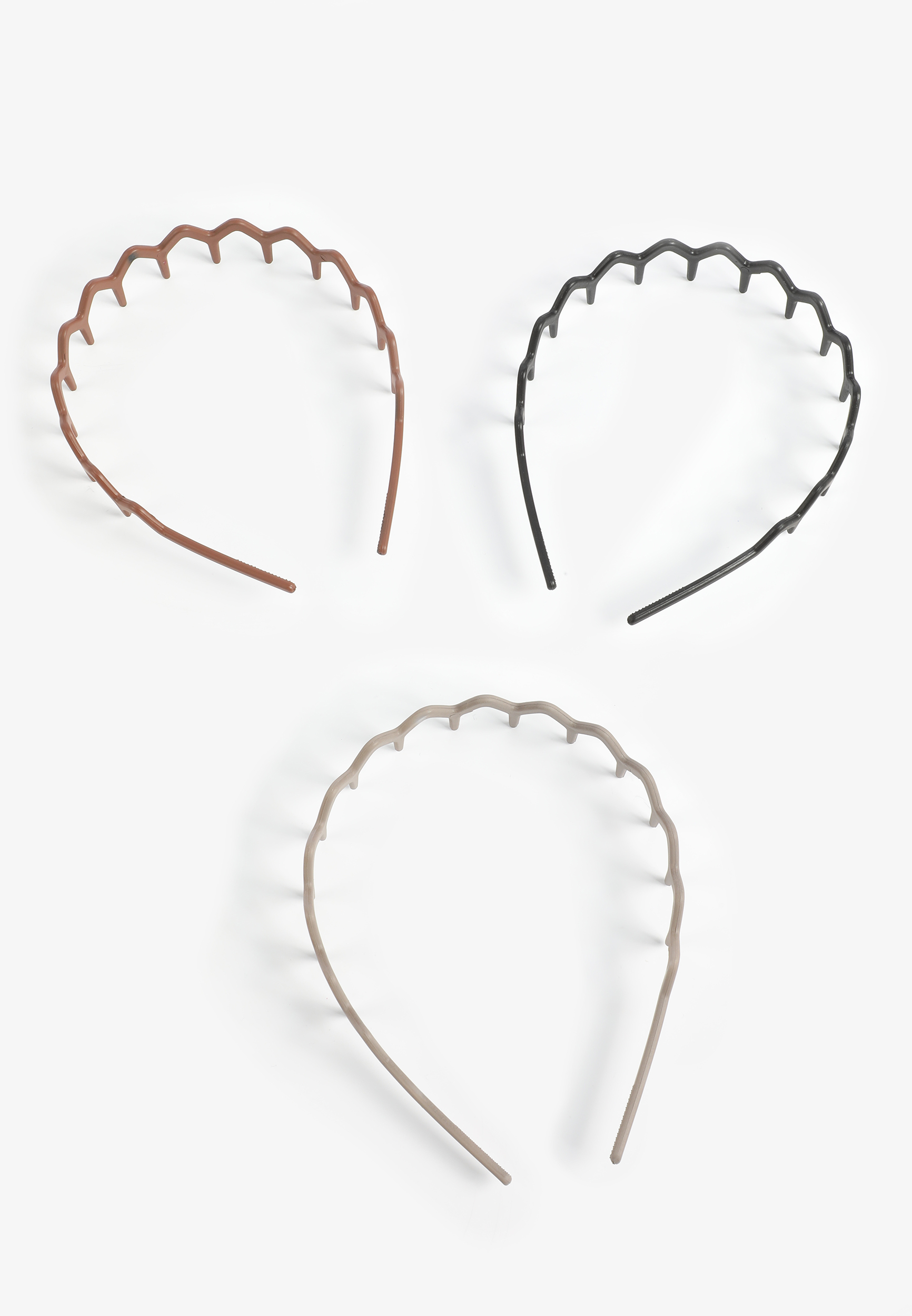 3 Pack Neutral Zig Zag Prong Headbands