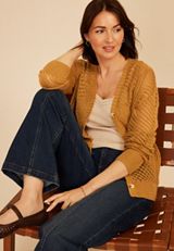 Pointelle Button Front Cardigan, C3127, small