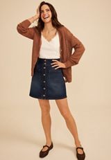 Pointelle Button Front Cardigan, C6935, small