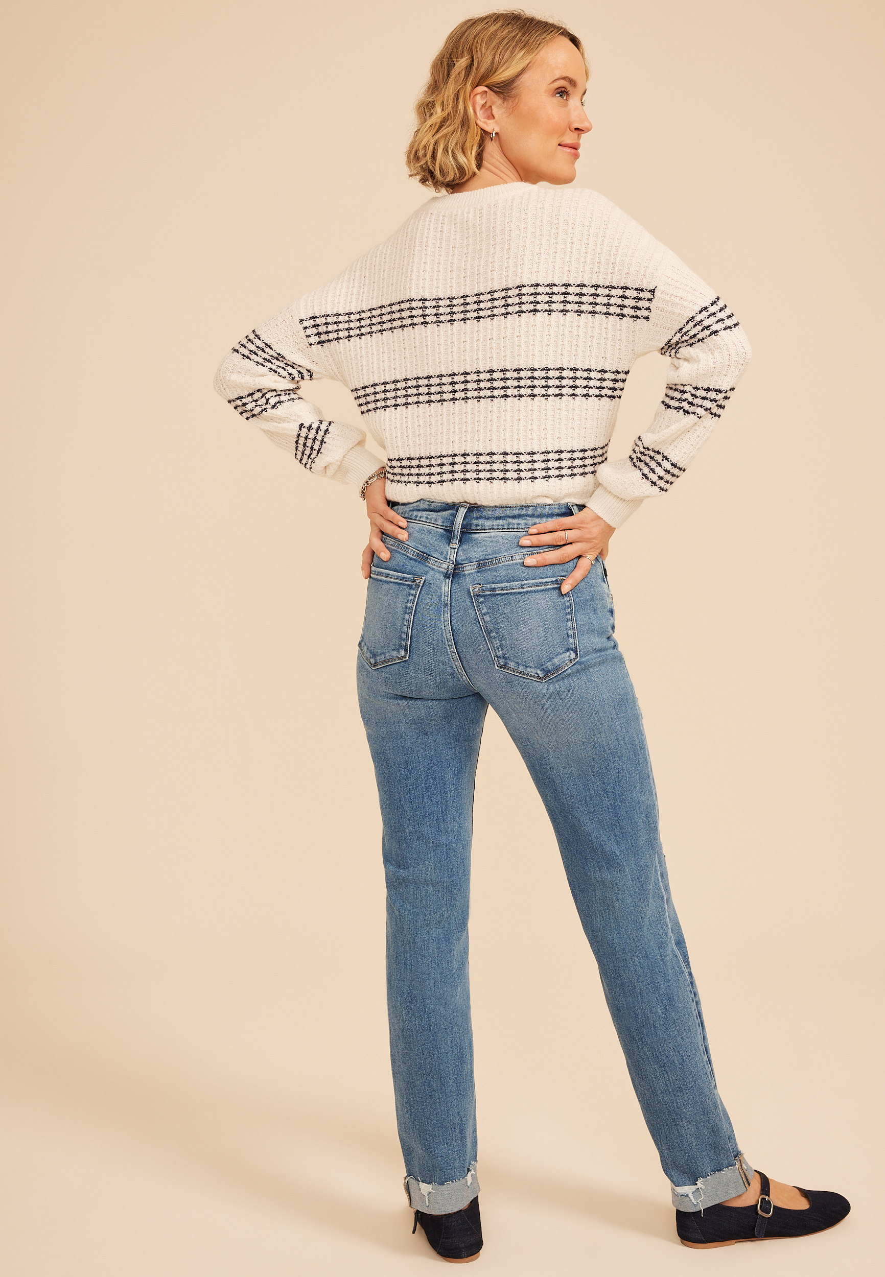 KanCan&trade; High Rise Double Button Straight Jean, C3337, large