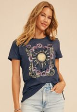 Floral Sun Classic Fit Graphic Tee, C1605, small