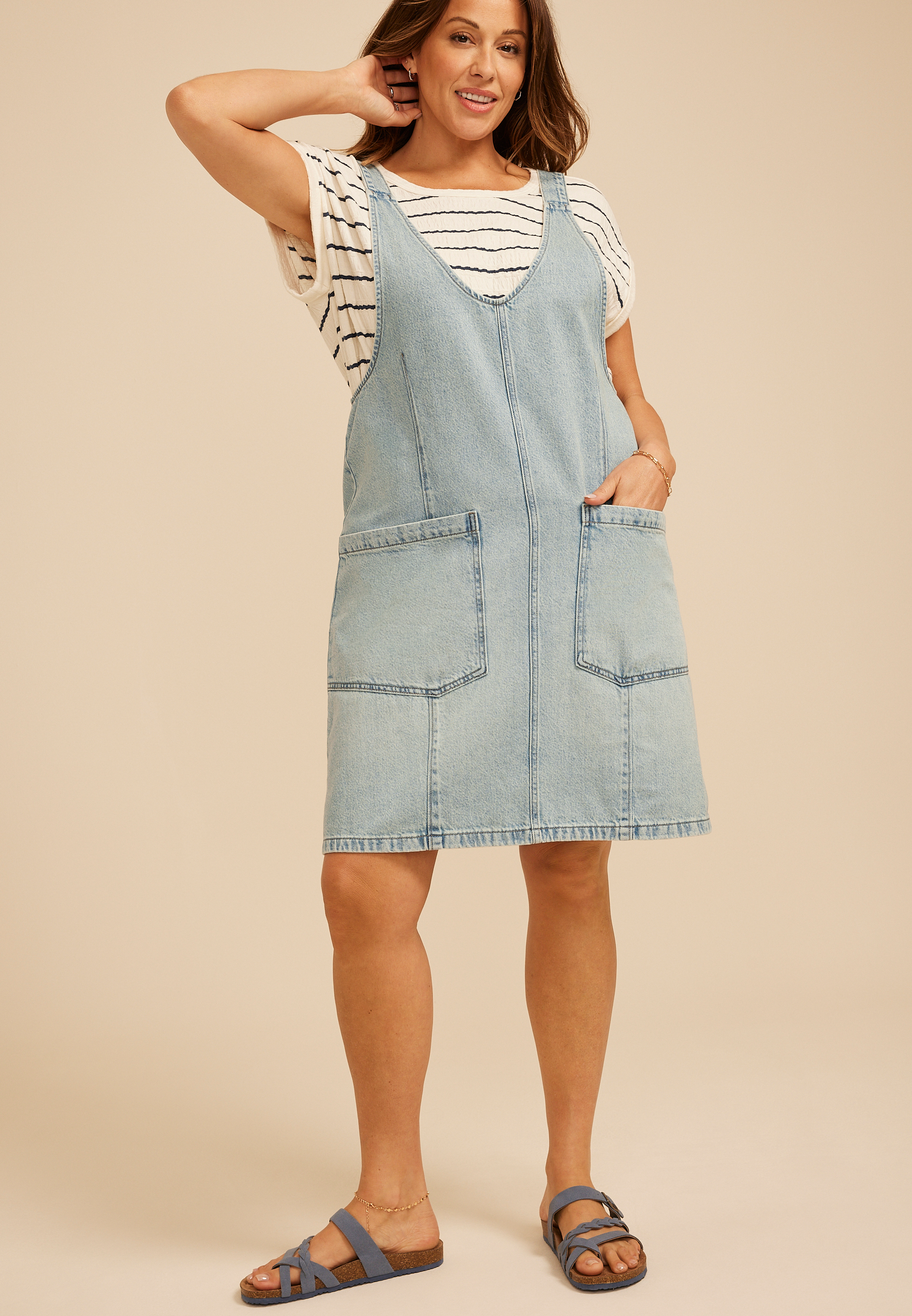 Plus Size Bare Tank Denim Dress