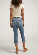 Silver Jeans Co.&reg; Suki Curvy Mid Rise Luxe Stretch Ripped Rolled Hem Capri, C3337, small