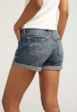 Silver Jeans Co.&reg; Suki Curvy Mid Rise Rolled Hem 4in Short, C3337, small