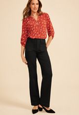 m jeans by maurices&trade; Black High Rise Patch Pocket Wide Leg Jean, C106, small