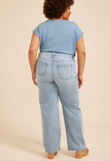 Plus Size m jeans by maurices&trade; Light High Rise Slant Pocket Wide Leg Jean, C2806, small