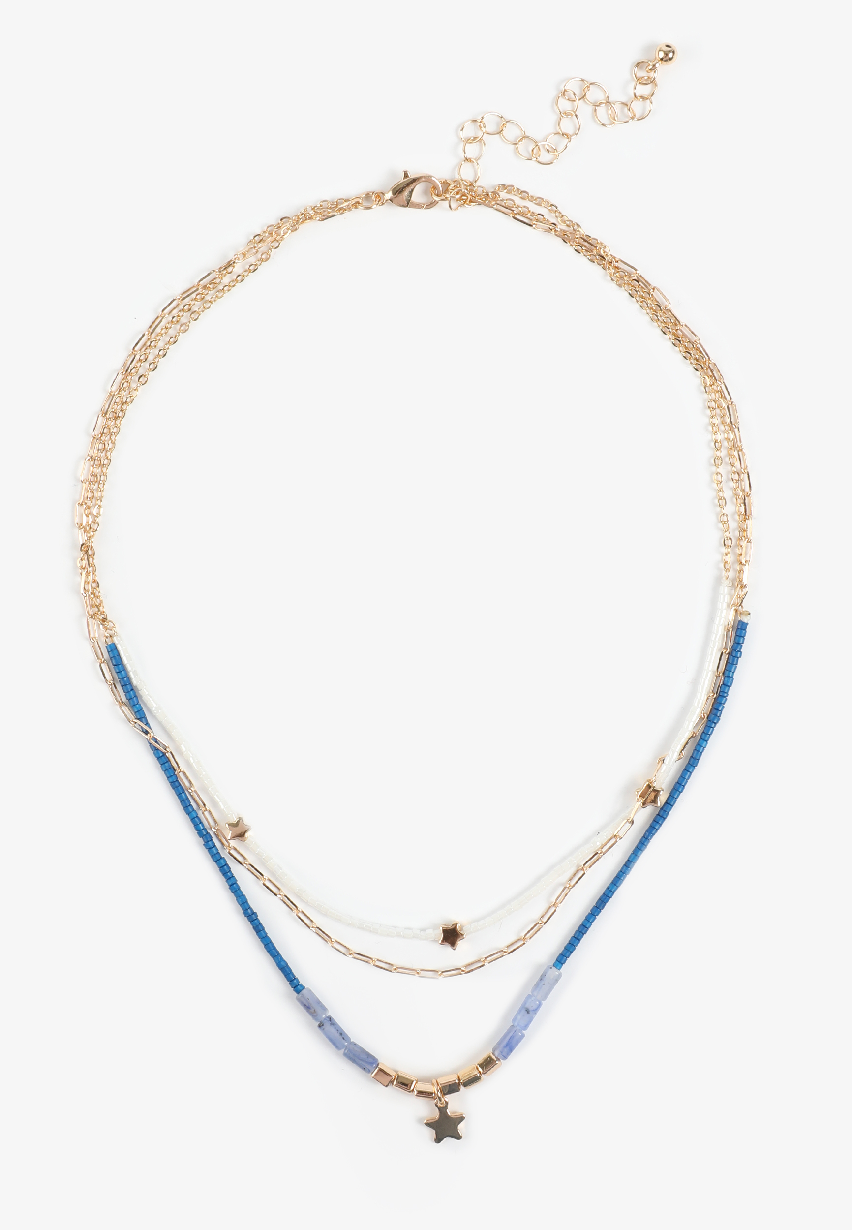 Americana Layered Star Necklace, C1524, large