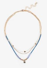 Americana Layered Star Necklace, C1524, small