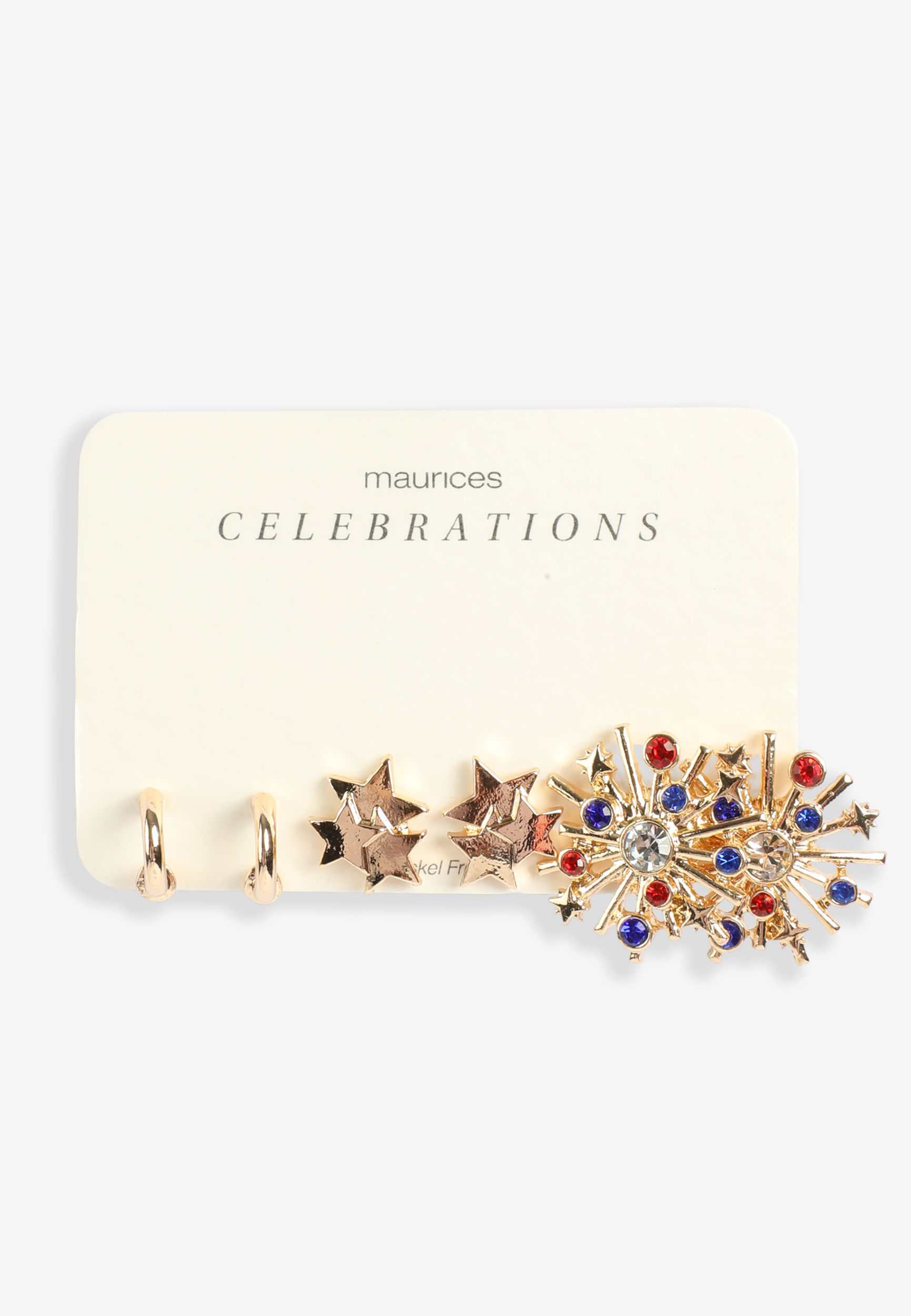 3 Pack Americana Firework Earring Set