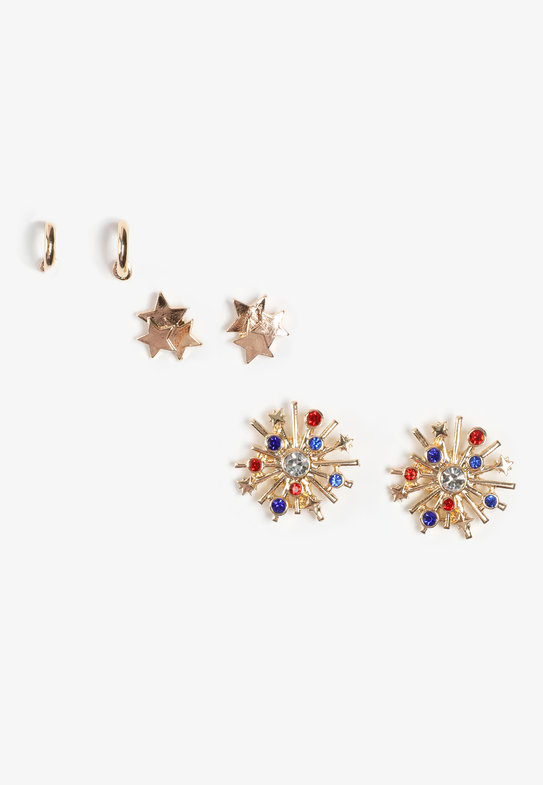 3 Pack Americana Firework Earring Set - thumbnail 2