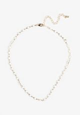 Americana Star Link Necklace, WHITE/GOLD, small